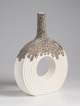 Ваза «Паскуаль», 26.5×20 см, керамика, бело-серая