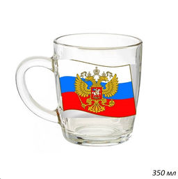 Кружка 350 мл Бейзик Флаг России АКЦИЯ / 55531 /уп 12/ Подарок мужчине