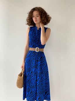 Платье, как из к/ф Красотка, синее с принтом