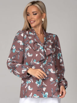 Блузка Бант (ежевика) - Эльза фото 7