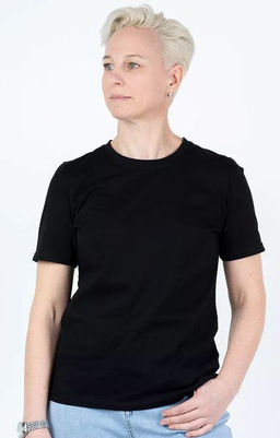 Футболка Женская(воротник),цвет Черный, кулирка х/б 100%