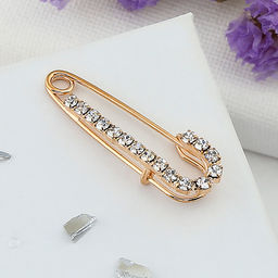 Булавка «Классика-россыпь», 3.5 см, цвет белый в золоте