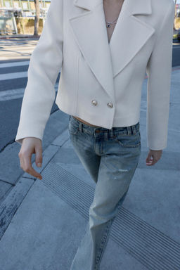 DOUBLE-BREASTED SHORT BLAZER - Zara фото 13