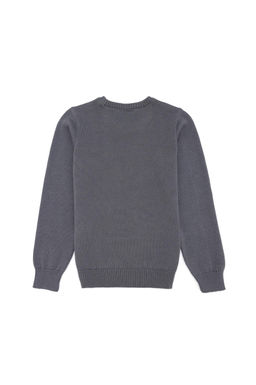 U. S. Polo Assn Серый меланжевый трикотажный свитер с круглым вырезом для мальчика - U.s. polo assn фото 3