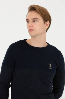 Мужской темно-синий вязаный свитер - U.s. polo assn фото 14
