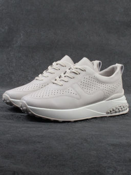 03-23F-2 BEIGE Кроссовки женские (натуральная кожа)