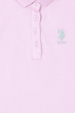 U. S. Polo Assn / Розовая базовая футболка с воротником-поло для девочек - U.s. polo assn фото 3