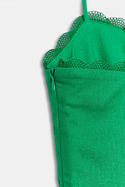 VESTIDO MIDI TIRANTES CON LINO / Verde - Zara фото 7
