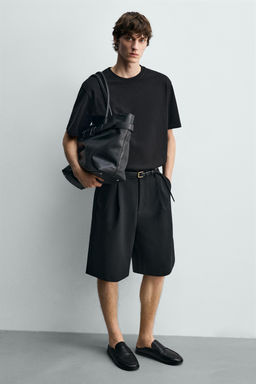 MOCAS?N DESTALONADO PIEL / Negro