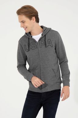 Свитшот мужской U. S. Polo Assn антрацитовый меланж из хлопка - U.s. polo assn фото 3