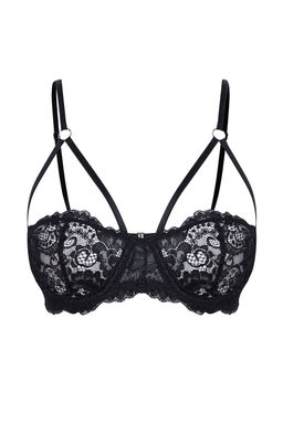 TRENDYOLMILLA Siyah Dantelli Biyeli Ip Ask?l? Balenli Kaps?z Balconette Orme Sutyen THMSS23SU00076  фото 10