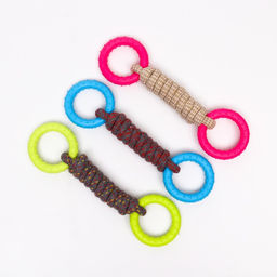 Игрушка канатная с жевательными элементами Лолли, до 30 см, до 120 г, микс цветов - Пижон фото 5