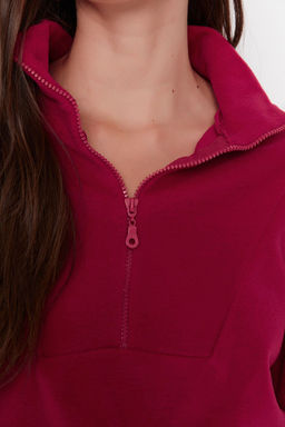 Bordo Fermuar Detayl? Polar Orme Sweatshirt TWOAW21SW0758