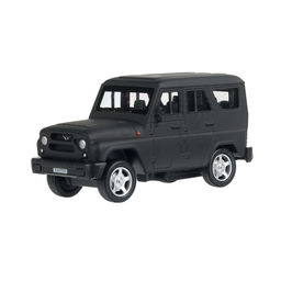 Машина металл UAZ Хантер 10,5 см, (матовый черный) инерц, в коробке