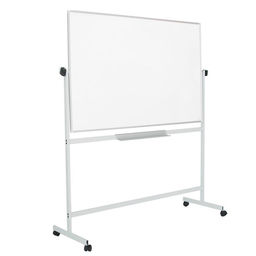 Доска магнитно-маркерная двусторонняя 100×150 см, Calligrata ЭКОНОМ, поворотная на мобильном стенде, с центральным фиксатором, в алюминиевой рамке, с полочкой
