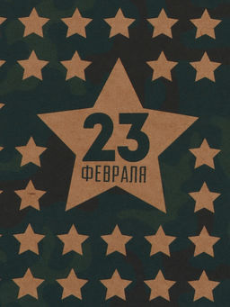 Цена за 10 шт. Бумага упаковочная крафт «Звёзды 23 февраля», 50×70 см