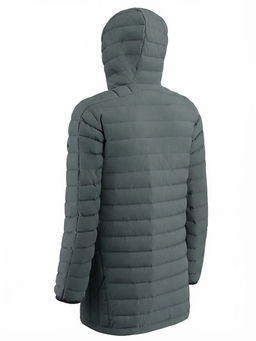 Куртка мужская удлинённая стёганая с капюшоном и графеновой подкладкой утеплитель тинсулейт
