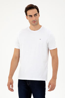 Мужская белая базовая футболка Неожиданная скидка в корзине