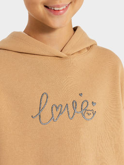 Худи для девочек в песочно-бежевом оттенке - Mark formelle фото 5