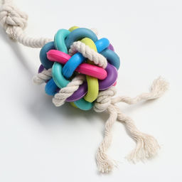 Игрушка канатная с жевательными элементами Молекула на канате, до 40 см, до 90 г, микс - Пижон фото 3