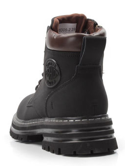 01-P8305-2 BLACK Ботинки демисезонные женские (натуральная кожа)