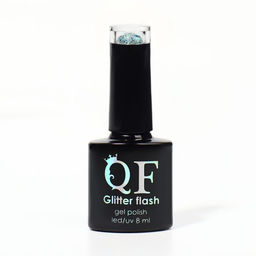 Гель лак для ногтей, GLITTER FLASH, 3-х фазный, 8мл, LED/UV, цвет прозрачный/голубой (04) - Queen fair фото 6