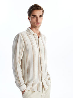 Regular Fit Uzun Kollu ?izgili Erkek G?mlek