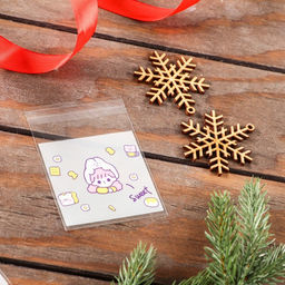 Цена за 100 шт. Пакет БОПП с липкой лентой, «Корейский стиль», 7×7+3 см МИКС