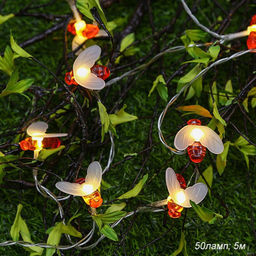 Гирлянда с питанием от солнечных элементов Пчелка / FN-703 /уп 50/ 5 метров 50 ламп - ГалеонТрейд фото 6