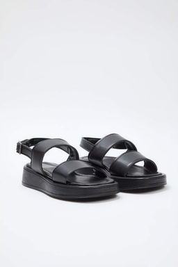 Siyah Cift Bantl? Kal?n Taban Kad?n Sandalet TAKSS25SD00072 - Trendyolmilla фото 7