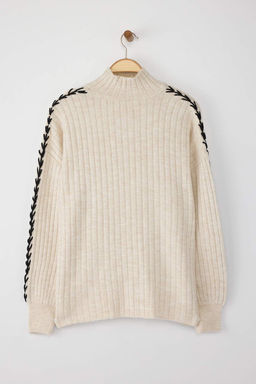 Tas Dik Yaka Nak?sl? Yumusak Dokulu Genis Kal?p Triko Kazak TWOAW25KZ00181 - Trendyolmilla фото 7