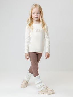 КР 302267/молочный 1005 к662 лонгслив (футболка дл.рукав) для дев - Crockid фото 3