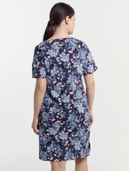 Сорочка ночная женская синяя с акварельными цветами - Mark formelle фото 4