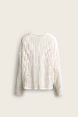 CAMISETA RELAXED FIT TEXTURA / Blanco - Zara фото 7