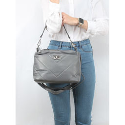Сумка женская искусственная кожа FR-5059-L, 2отд, плечевой ремень, серый SALE 258398 - Adelia фото 5