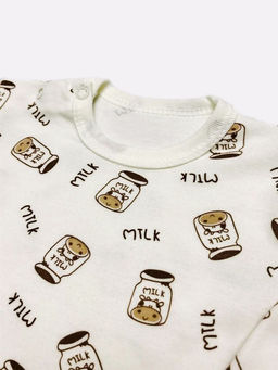 Джемпер интерлок-пенье на 2 кнопках, арт.C-JM022(2)-ITp, цвет белый микл/milk - Мамин малыш фото 2