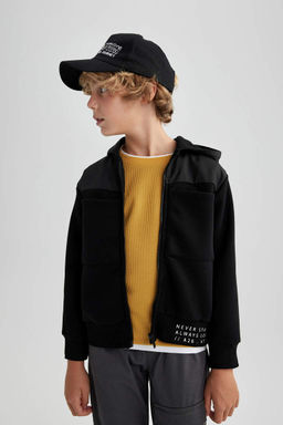 Плотный кардиган с капюшоном для мальчика - Defacto фото 4