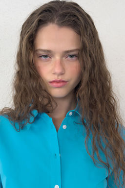 CAMISA ENTALLADA TAFET?N / Azul el?ctrico - Zara фото 11