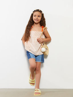 Renk Bloklu K?z ?ocuk Jean ?ort