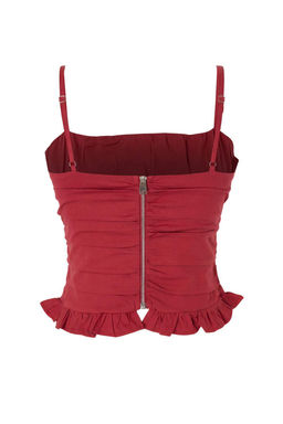 Visne Arkas? Fermuar Detayl? Dokuma Bluz TWOSS26BZ00406 - Trendyolmilla фото 2