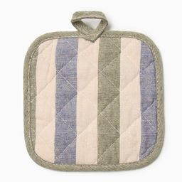 Прихватка Доляна Полоса цв.син/зел 17*17 см 50%п/э 50% хл  фото 3