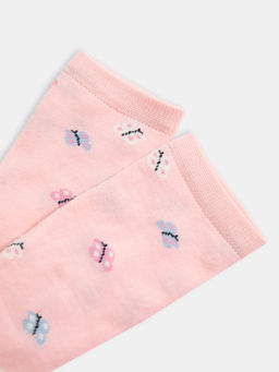 Цена за 5 пар! Носки детские розовые с рисунком в виде зайчика и котика - Mark formelle фото 5