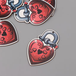 Декор для творчества дерево «Сердце-замочек», набор 5 шт., 5.5×3.7×0.3 см