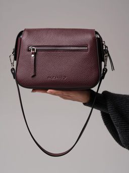 Сумка кожаная кросс-боди Azaro 3684 зимняя вишня