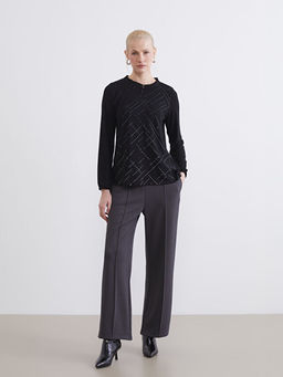 Bisiklet Yaka Desenli Bluz