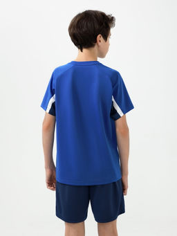 Детская футбольная форма KELME Short-Sleeved Football Suit (Blue/Dark Blue)