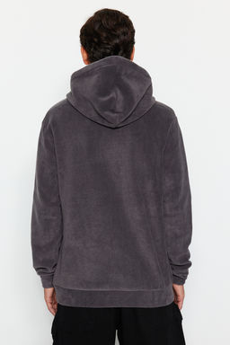 TRENDYOL MAN Premium Antrasit Oversize/Normal Kesim Bask?l? Anti-pilling Polar Sweatshirt TMNAW24SW00122 - Trendyolmilla фото 12