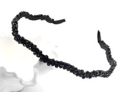 Ободок для волос Волна с цирконом, цвет черный