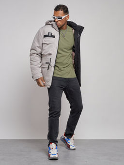 Куртка мужская зимняя с капюшоном молодежная серого цвета 88911Sr - Mtforce фото 18