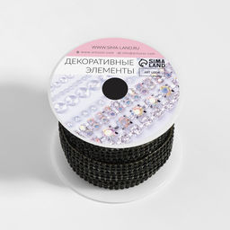 Стразы термоклеевые, d=2×7 мм, 4.5±0.5 м, чёрные